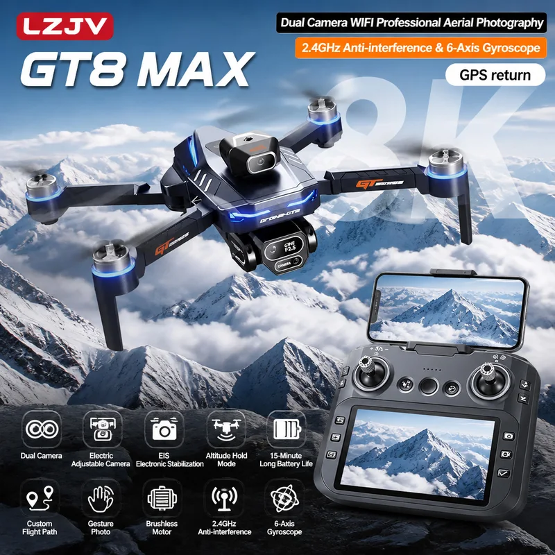 GT8 Max Foldable Drone 8K HD P - Drone Surveying ulasan dan harga